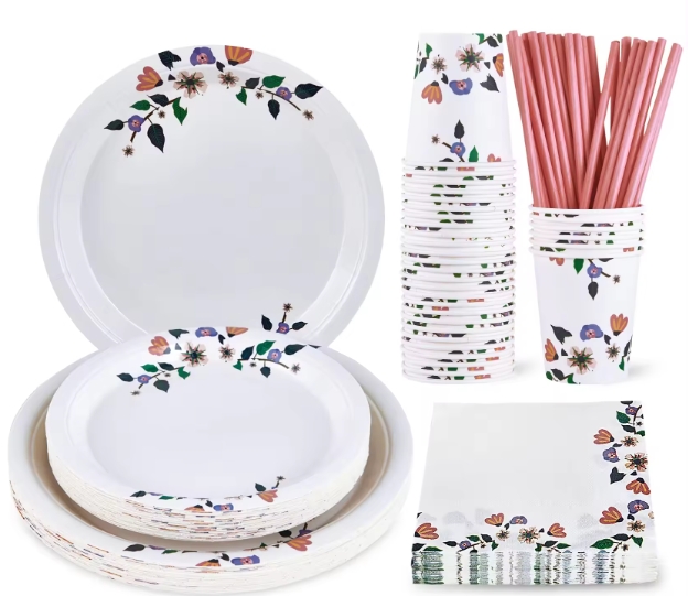 10 Inch Paper Plates Disposable Plates Set Christmas Paper Plates