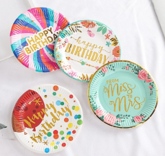 6 Inch Paper Plates Custom Disposable Plate plates For Birthday Christmas 