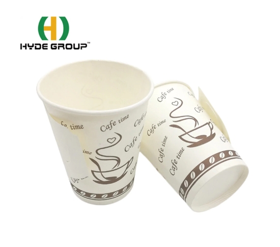 Taza de café de papel con asa desechable impresa personalizada de 9OZ