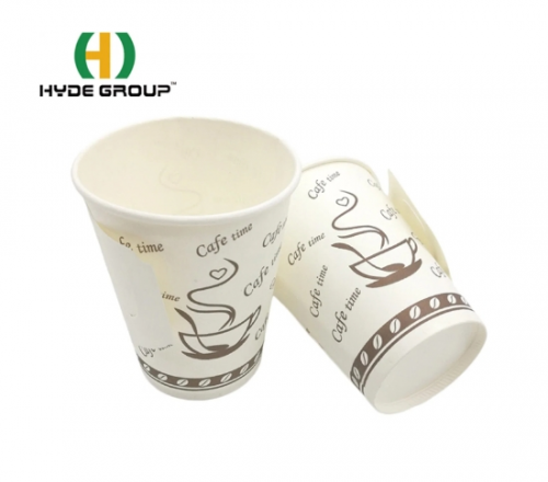 9OZ Customized Printed Disposable Handled Paper Coffee Cup