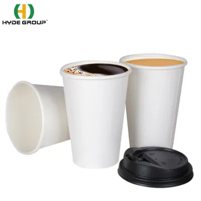 16 OZ White Coffee Cups With Lids 