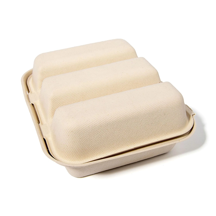 361*213*57.2mm Wholesale Disposable Taco Trays Sugarcane Bagasse Taco Box 