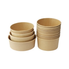 Wholesale Custom 17oz Kraft Paper Round Salad Bowl