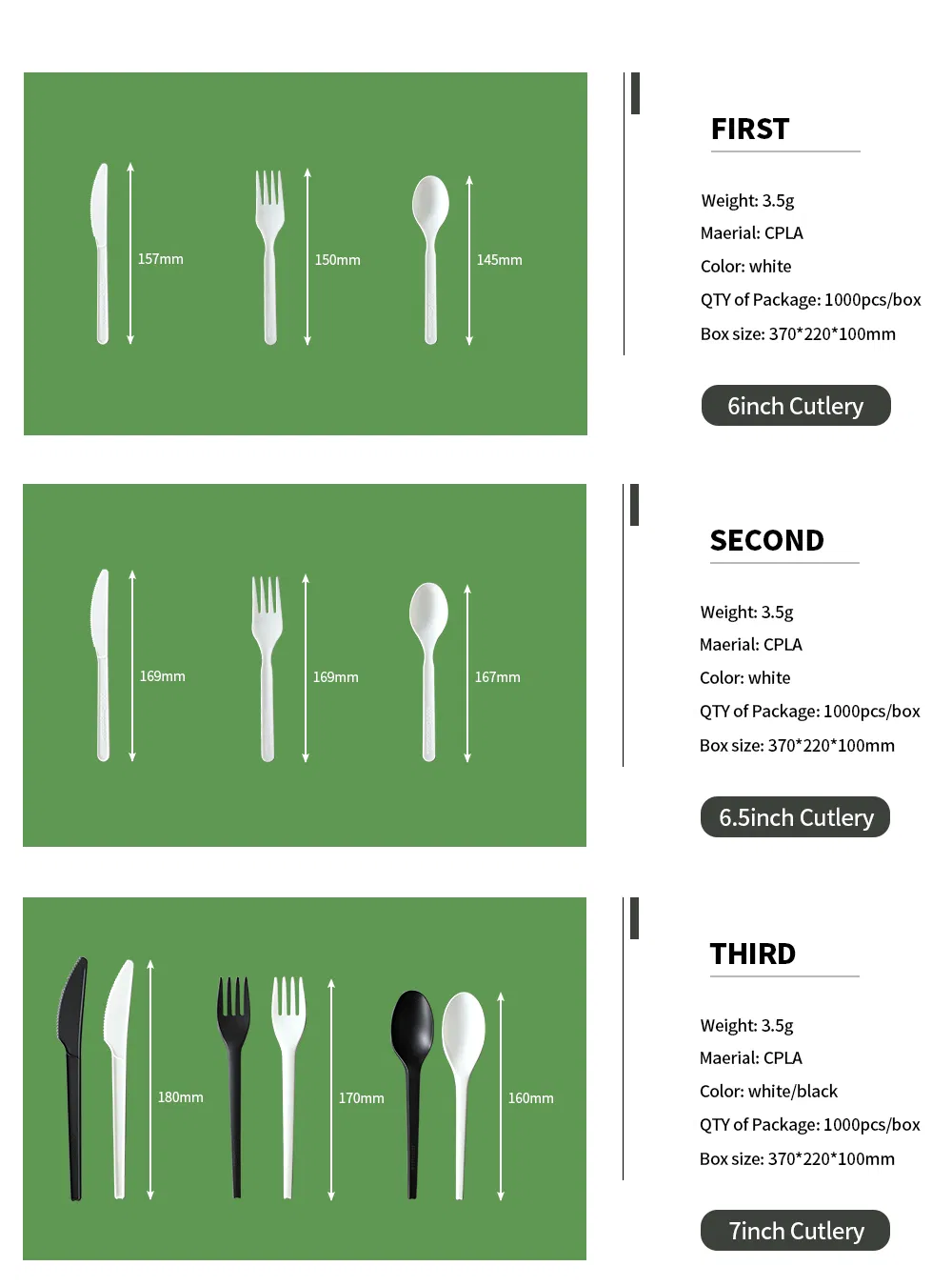 Disposable CPLA Cutlery