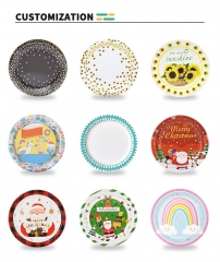 Custom Printing Round Birthday Party Decorative Disposable Paper Plate