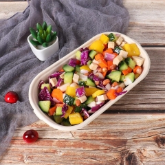 850ml Disposable Bagasse Bento Boxes With Bagasse Lid/PP Lid/PET Lid