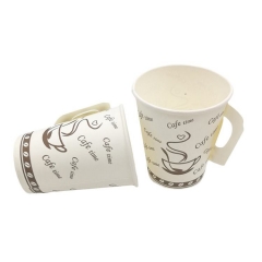Disposable Single Wall Food Grade Paper Hot Drink Cup With Handle