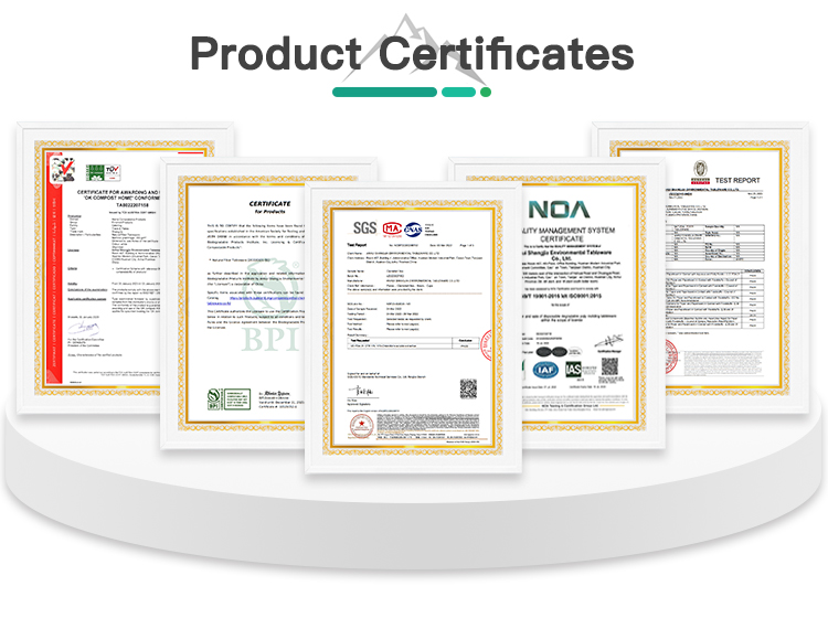 food container cerificates