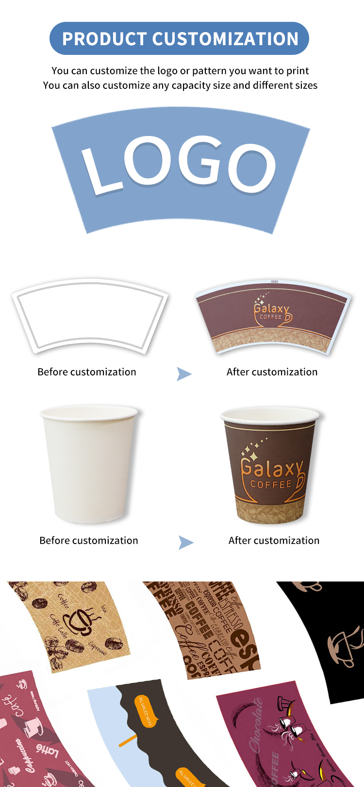 custom paper cup fan