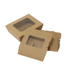 Custom Semi Transparent Kraft Paper Packaging Box With WIndow