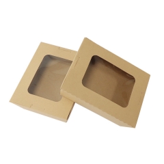 Custom Semi Transparent Kraft Paper Packaging Box With WIndow