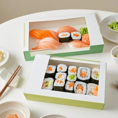 Custom Foldable Disposable Paper Sushi Bento Takeout Box 