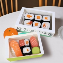 Custom Foldable Disposable Paper Sushi Bento Takeout Box 
