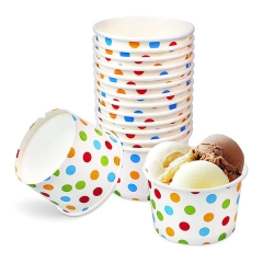 Bunte Party Leckerei Einweg Eiscreme Pappbecher mit Deckel
