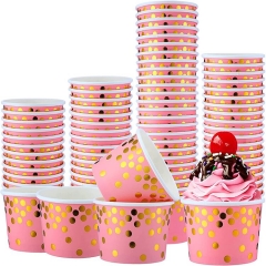 32OZ Disposable Ice Cream Paper Cups with Dome Lids