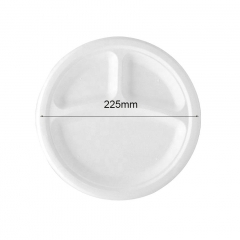 Assiette ronde en canne à sucre de 9 po