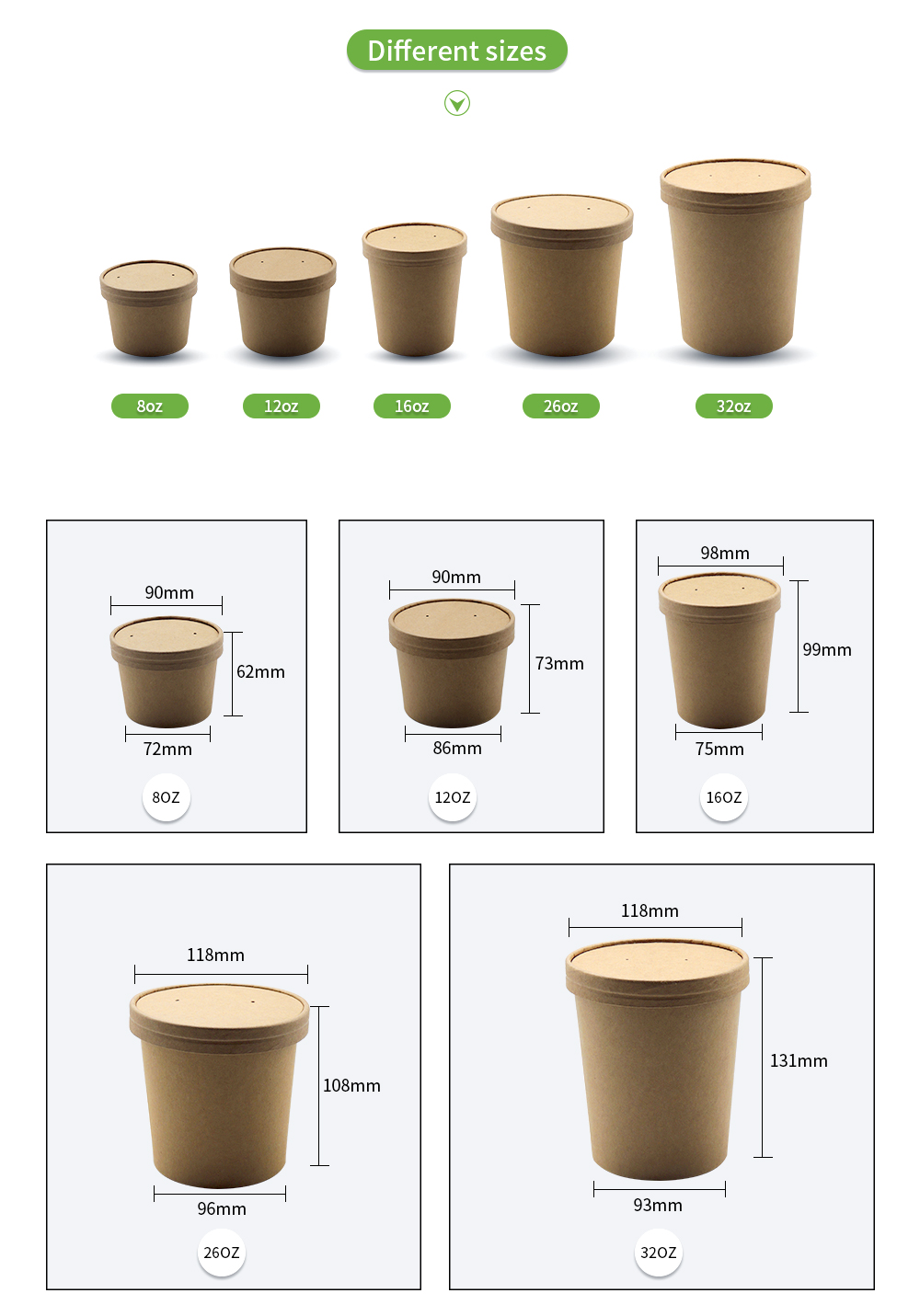 Paper Soup Cups With Lids Size