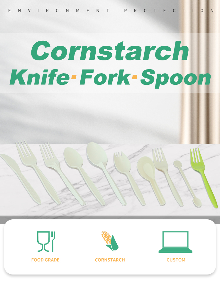 8 inch Cornstarch Cutlery Knife Spoon Fork