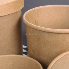 Kraft Paper Soup Cup With Vented Lid