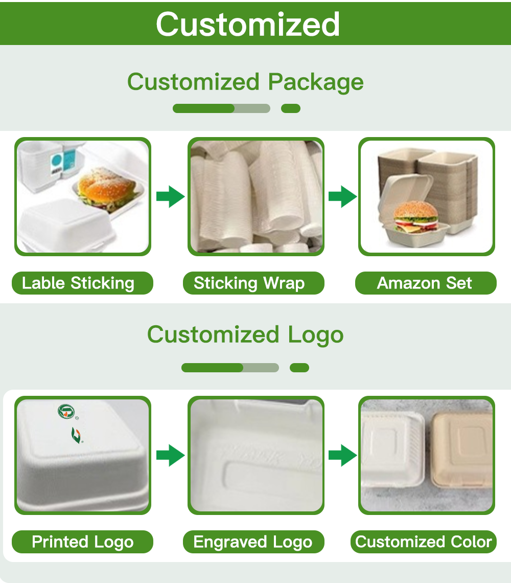 Custom Bagasse Fish and Chips Box