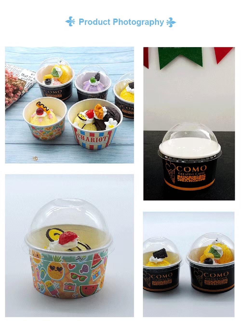 Custom Printed Disposable Ice Cream Paper Cup