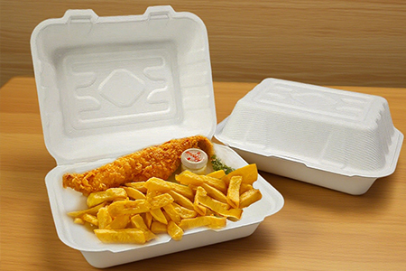 Biodegradable Compostable Bagasse Fish and Chips Takeaway Boxes