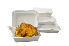 Biodegradable Compostable Bagasse Fish and Chips Takeaway Boxes