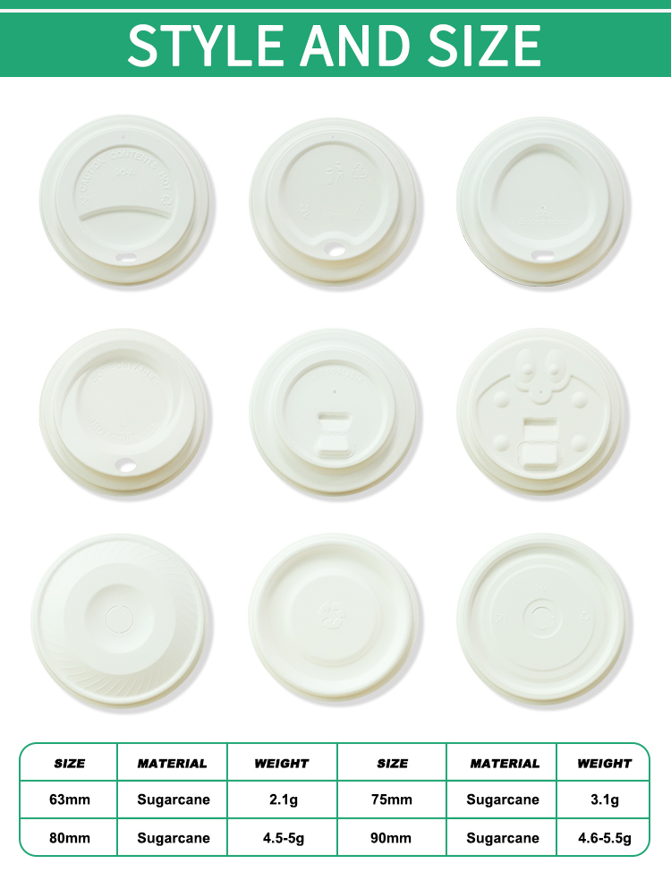 80mm Bagasse Lid