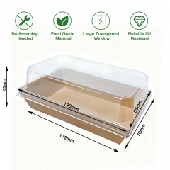 Rectangular Kraft Dessert Boxes with PET Lid Bulk
