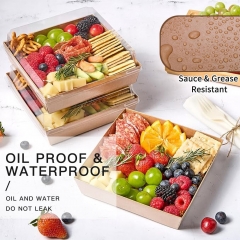 Rectangular Kraft Dessert Boxes with PET Lid Bulk