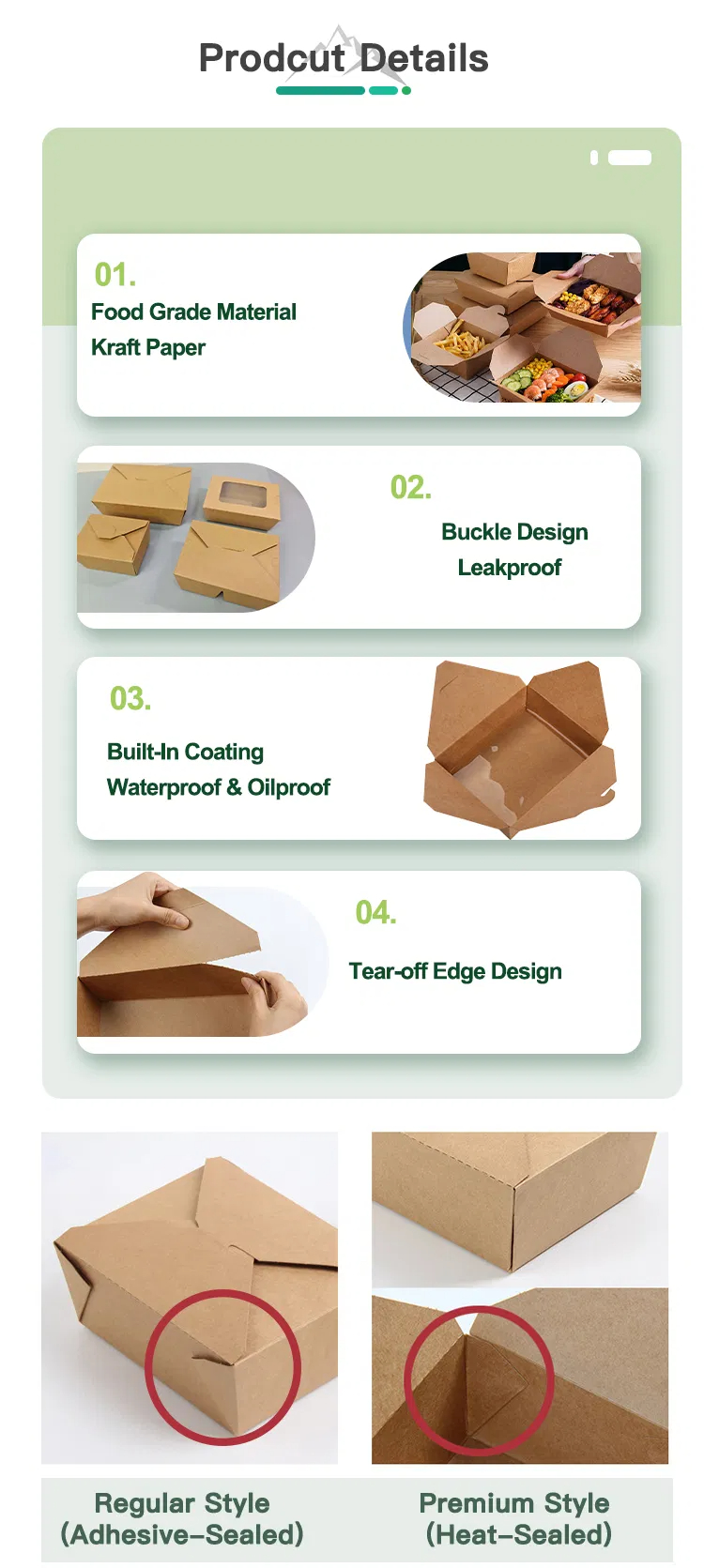 2-Compartment Food Packaging Boxes