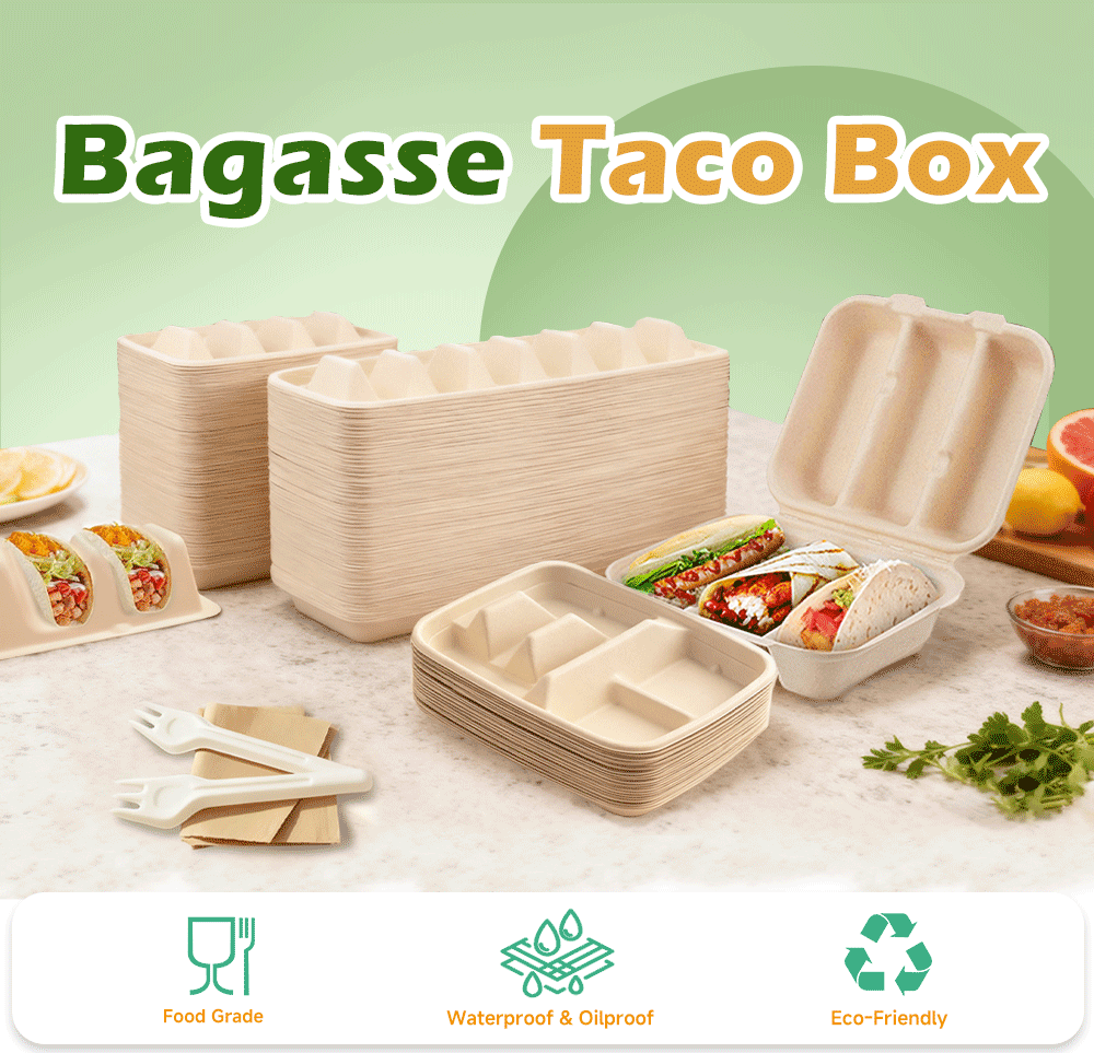 Custom Bagasse Taco Tray