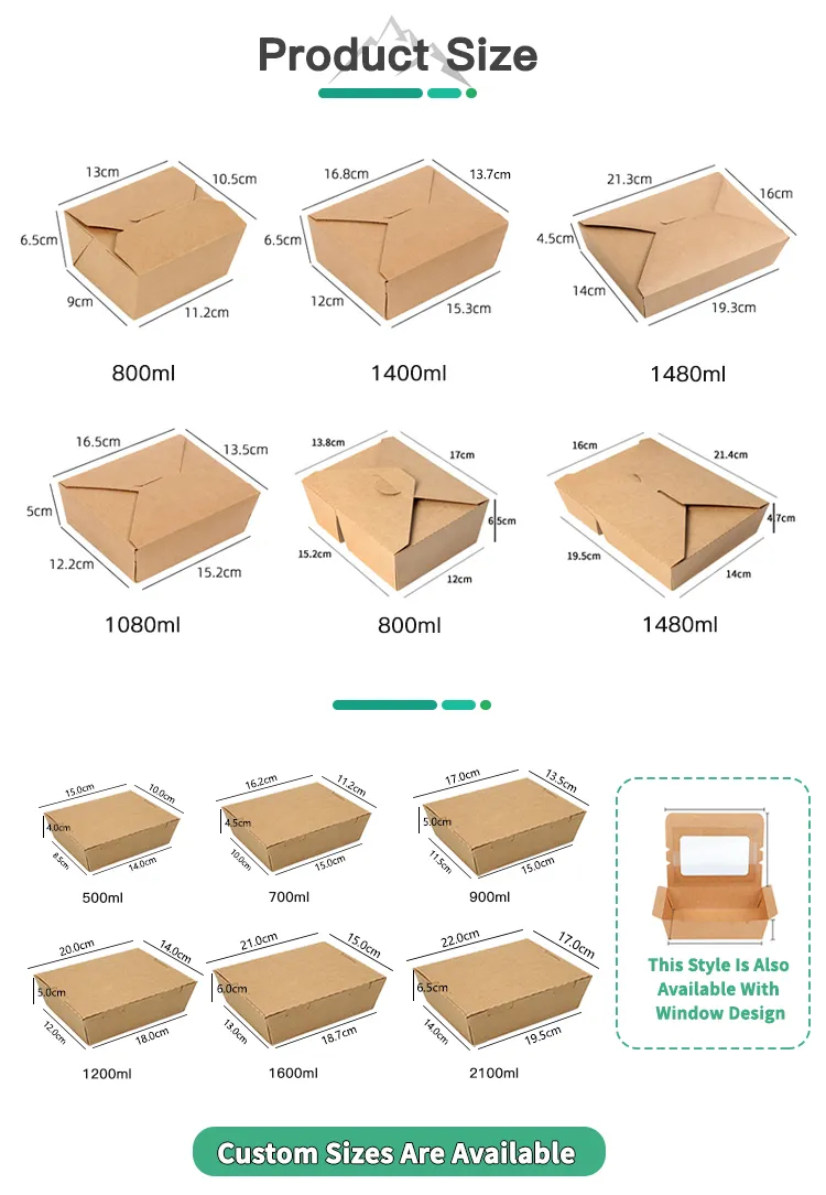 2-Compartment Food Packaging Boxes