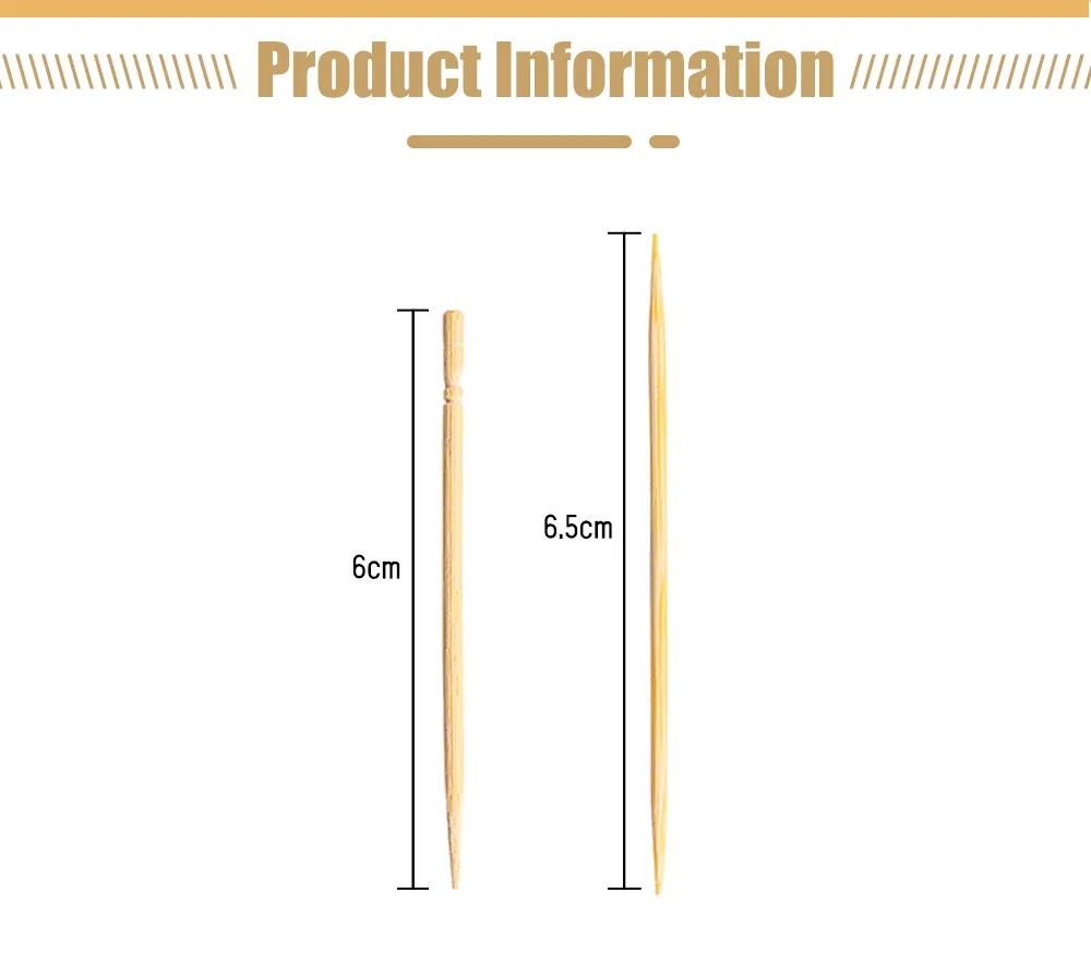 Bamboo Round Toothpicks With Storage Holder
