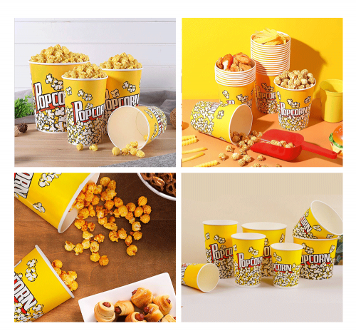 Custom 32oz 46oz 64oz 85oz 130oz Popcorn Paper Cup Bucket