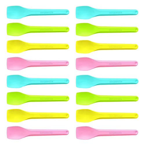 Eco-Friendly Colorful CPLA Ice Cream Spoons