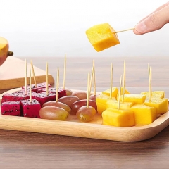 Bamboo Round Toothpicks With Storage Holder