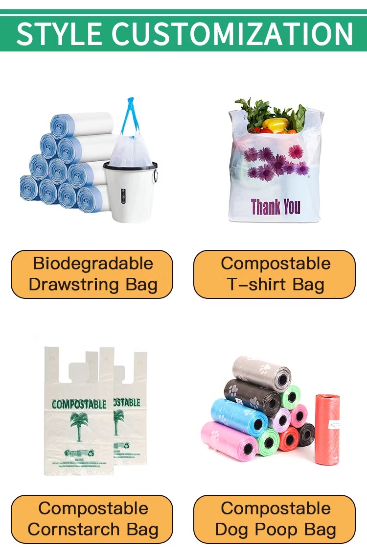 Custom small compostable garbage bags