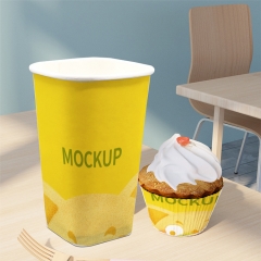 Thickened Disposable Square Paper Cups with Lids