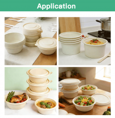 1500ml Corn Starch Bowls with Lid for Serving