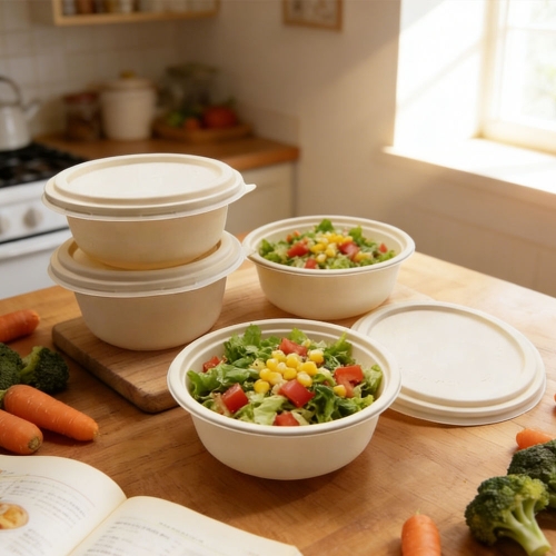 1500ml Corn Starch Bowls with Lid for Serving