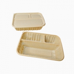 Disposable Rice Husk Lunch Box Compartment Bento Box