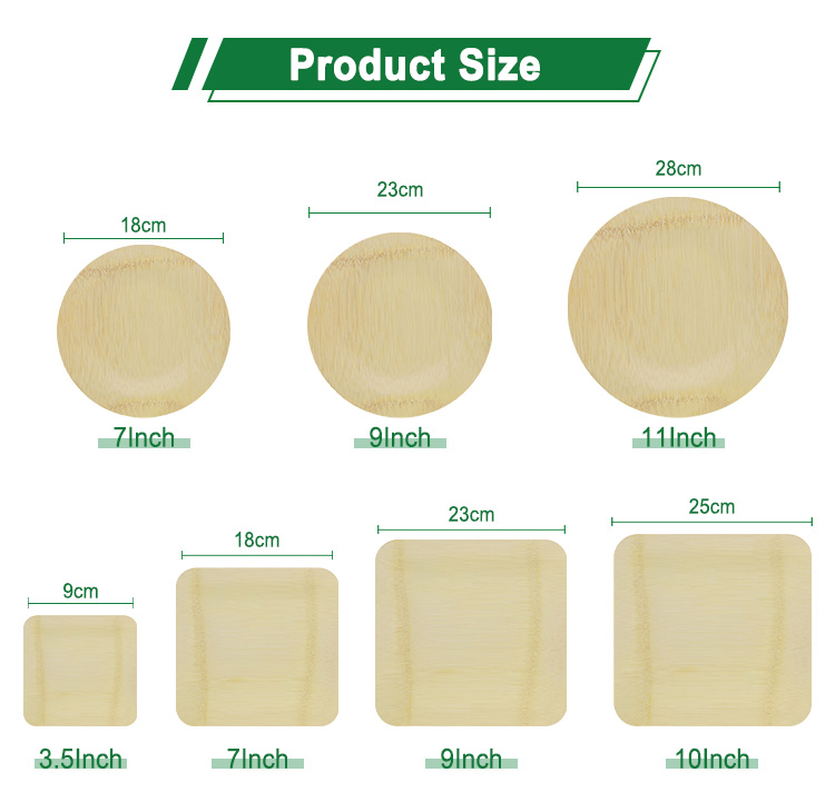 disposable square bamboo plates 