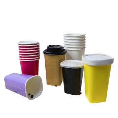 Custom Disposable Paper Square Coffee Cups with Lid