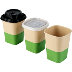 7 oz/9 oz/12 oz/16 oz/18 oz Personalized Square Cups Hip Square Paper Cup