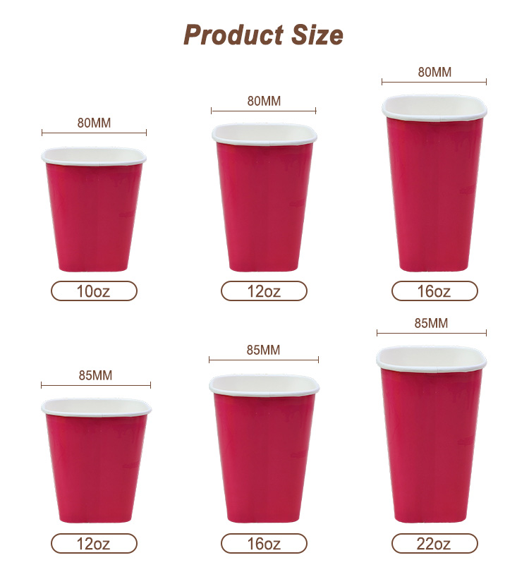 Compostable Square Paper Cup for Coffee