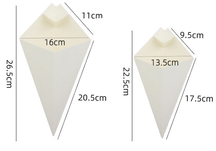 2.5-32oz Paper Chips French Fries Cone Cup	