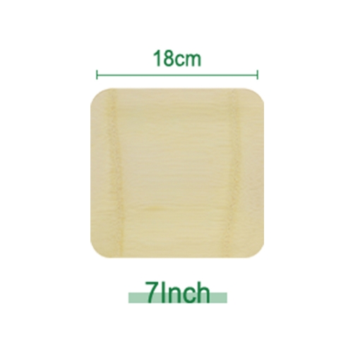 7 Inch Disposable Square Bamboo Plates for Parties