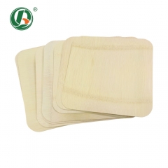 7 Inch Disposable Square Bamboo Plates for Parties