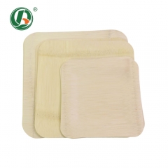 7 Inch Disposable Square Bamboo Plates for Parties